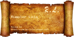 Rumpler Lola névjegykártya